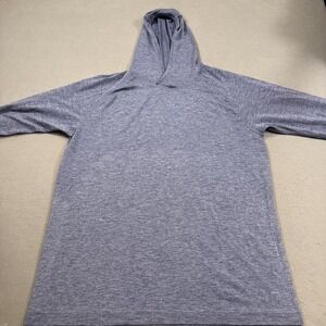 SWEATSHIRT HOODED Lululemon MEN XL Metal Vent Tech  L/S Activewear Stretch  BLUE